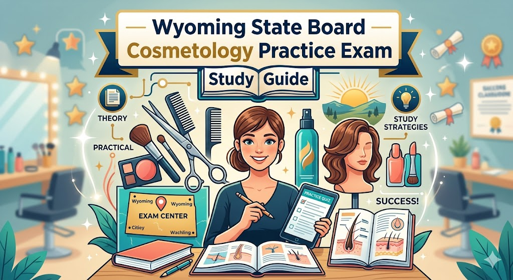 Wyoming State Board Cosmetology Practice Exam Banner