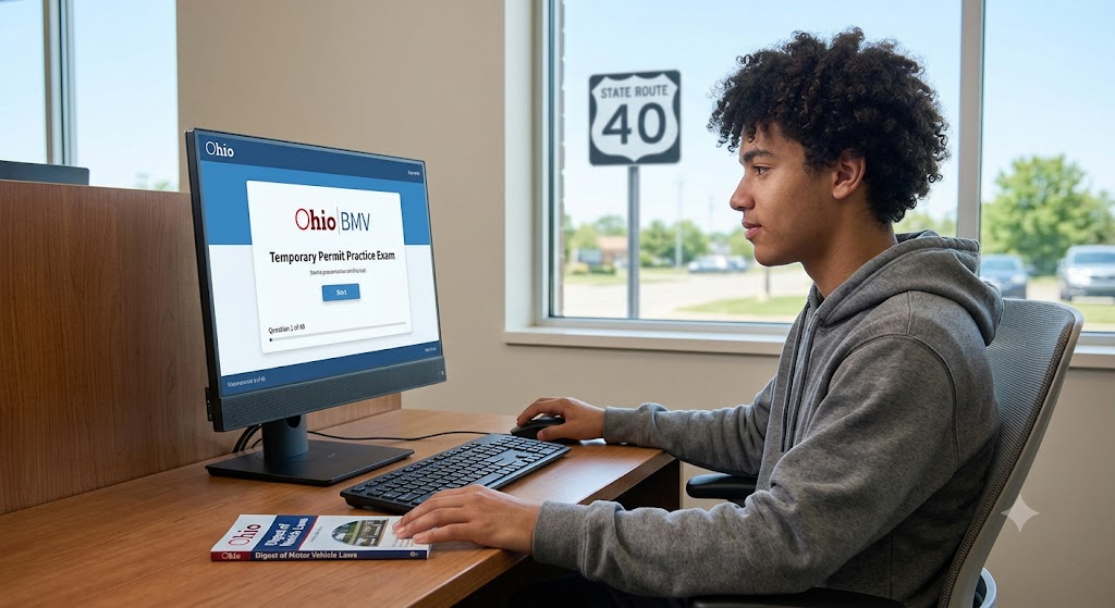 Ohio BMV Temporary Permit Practice Test Banner