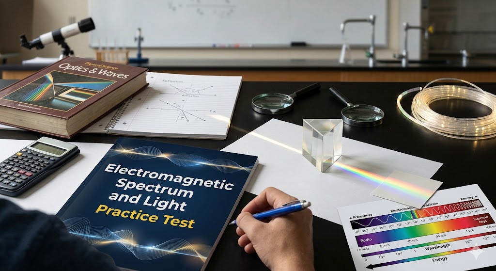 Electromagnetic Spectrum and Light Practice Test Banner