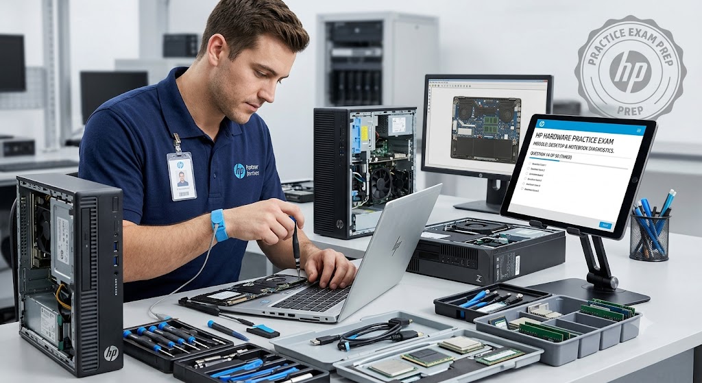 Servicing HP Hardware Practice Exam Banner
