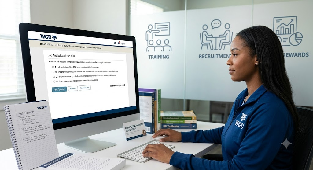 Western Governors University (WGU) HRM2110 D351 Functions of Human Resource Management Pre-assessment Practice Banner