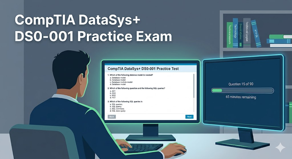 CompTIA DataSys+ DS0-001 Practice Test 2026 | Real Exam Questions Banner