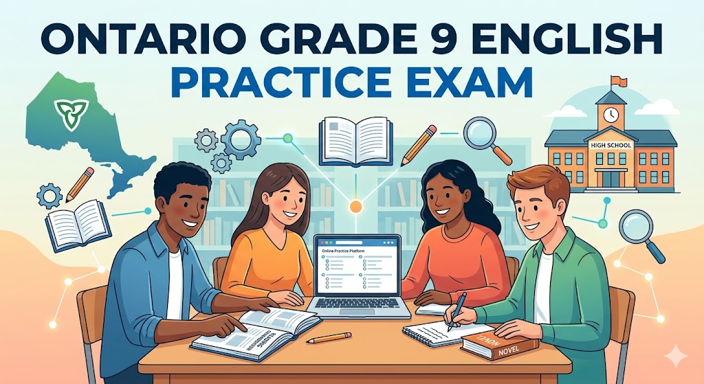 Ontario Grade 9 English Practice Exam Banner