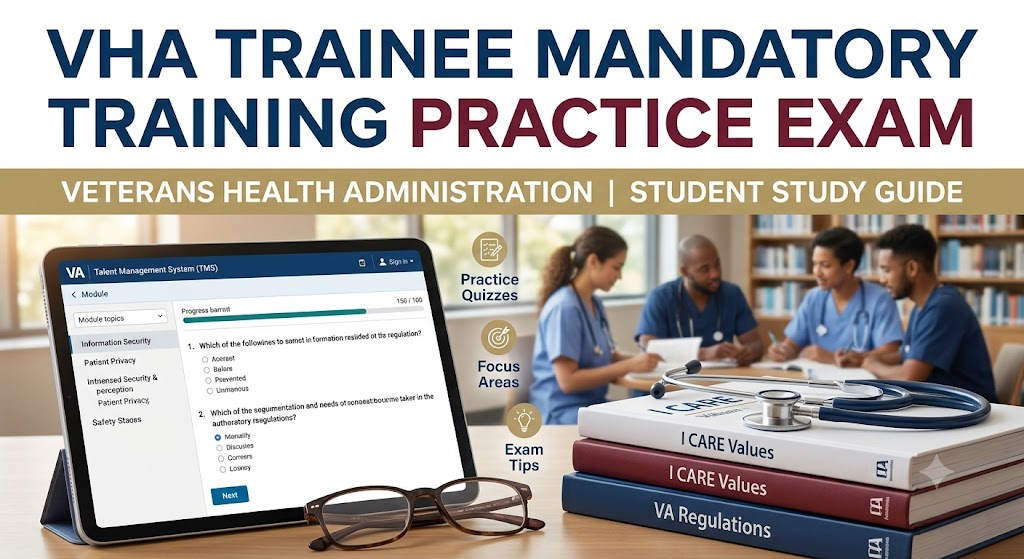 Veterans Health Administration (VHA) Mandatory Training for Trainees (MTT) Practice Test Banner