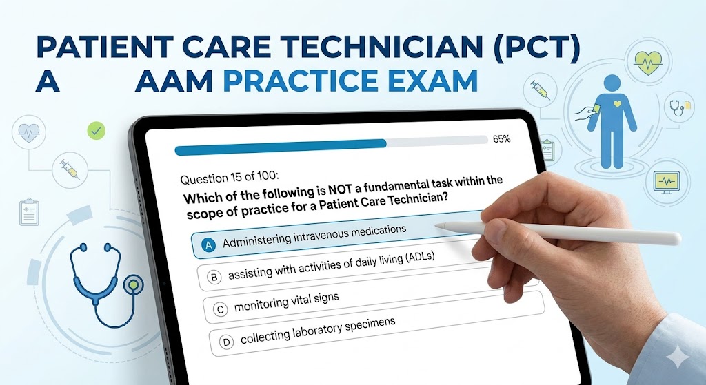 Patient Care Technician (PCT) AAH Practice Exam Banner