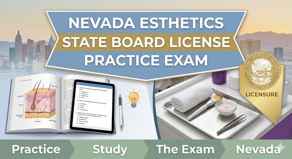 Nevada Esthetics State Board License Practice Exam Banner
