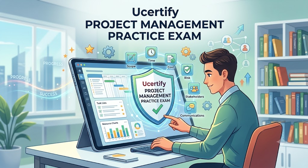 Ucertify Project Management Practice Exam Banner