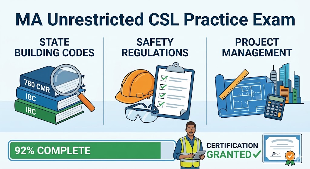 Massachusetts Unrestricted Construction Supervisor License Practice Test Banner
