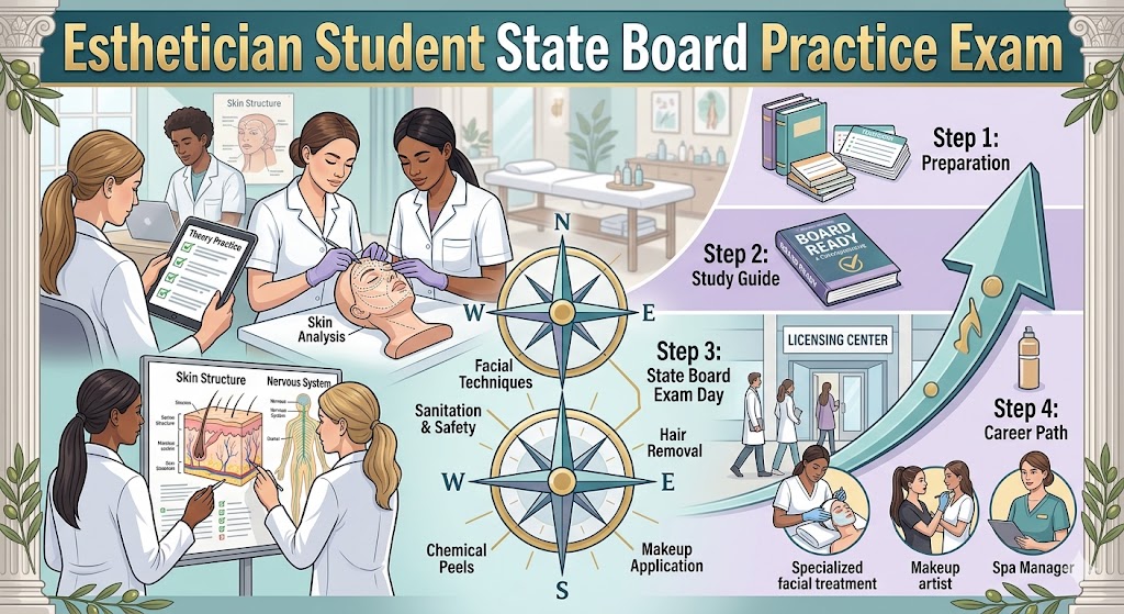 Esthetician Student State Board Practice Exam Banner