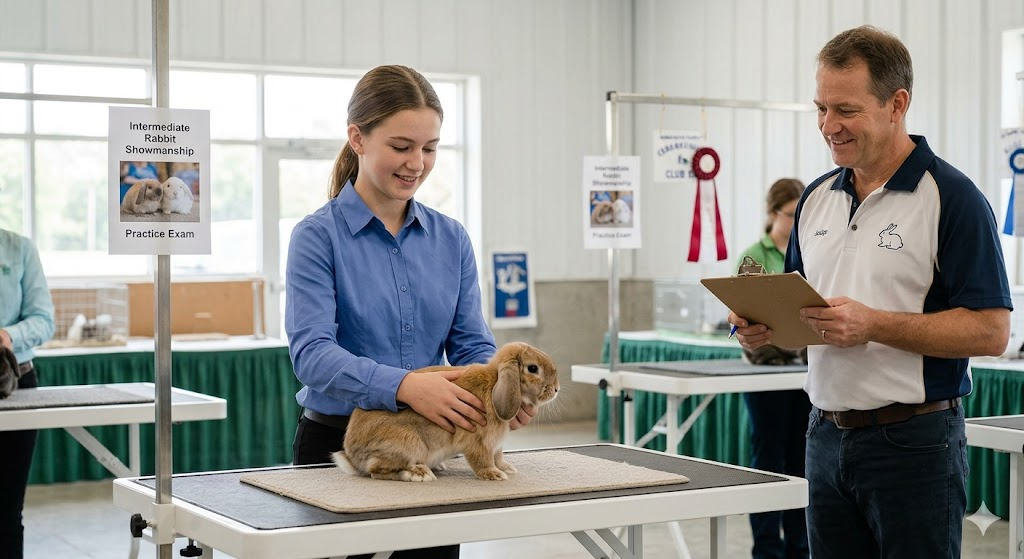 Intermediate Rabbit Showmanship Practice Test. Banner