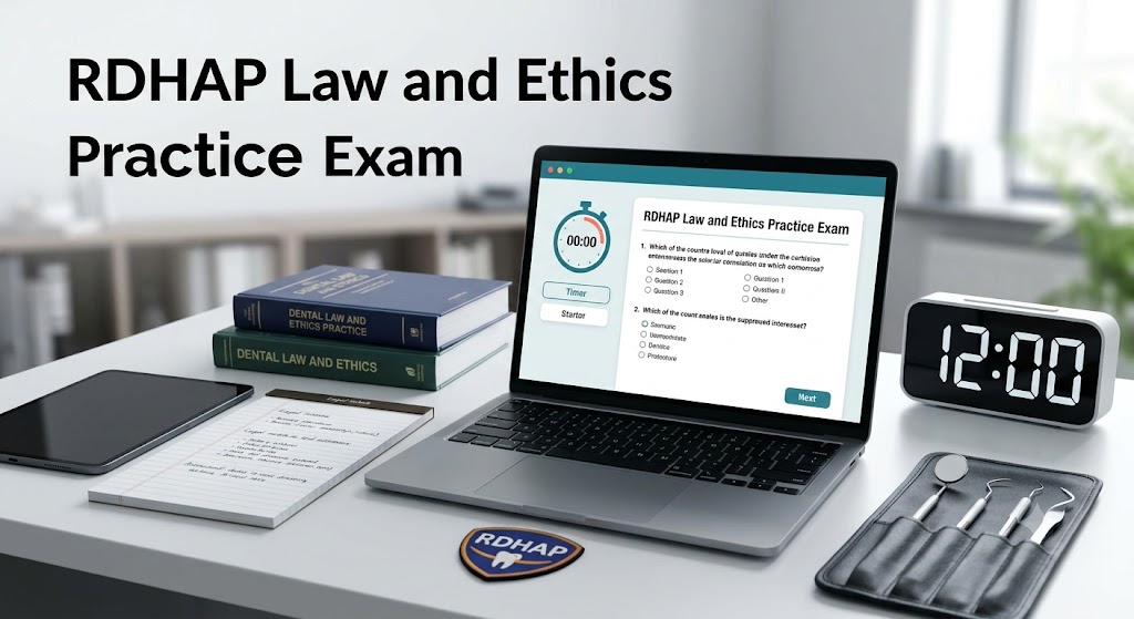 Registered Dental Hygienist in Alternative Practice (RDHAP) Law and Ethics Practice Exam Banner