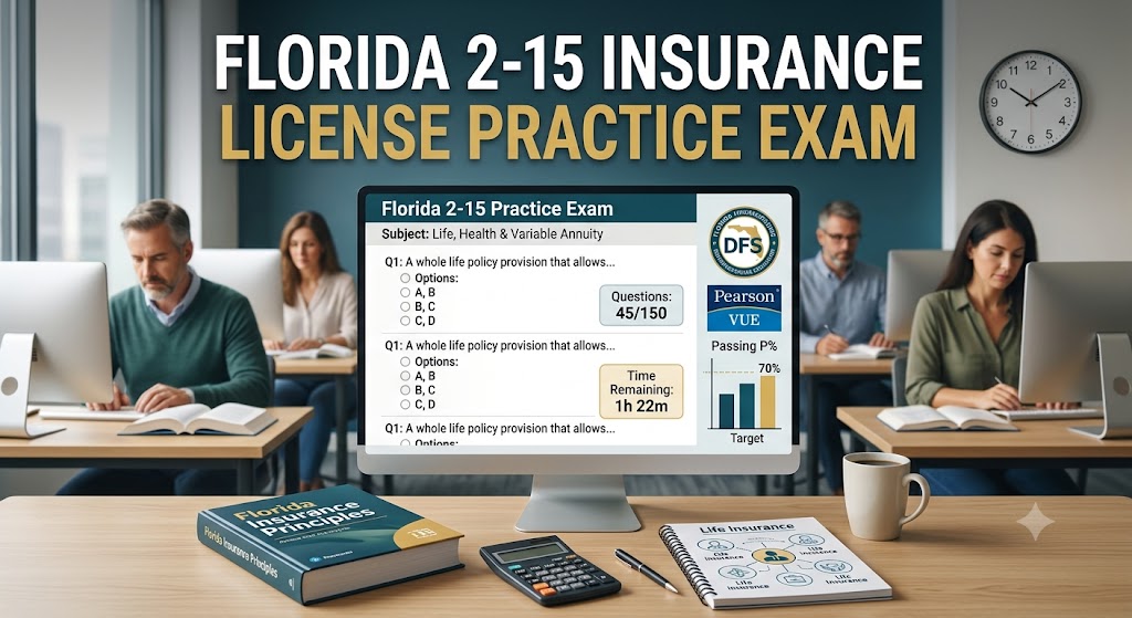 Florida 2-15 Insurance License Practice Exam Banner
