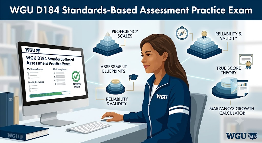 Western Governors University (WGU) EDUC5064 D184 Standards-Based Assessment Practice Exam Banner