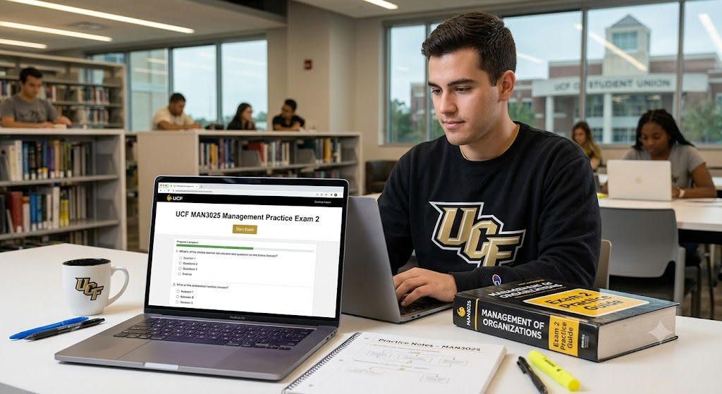 University of Central Florida (UCF) MAN3025 Management of Organizations Practice Exam 2 Banner