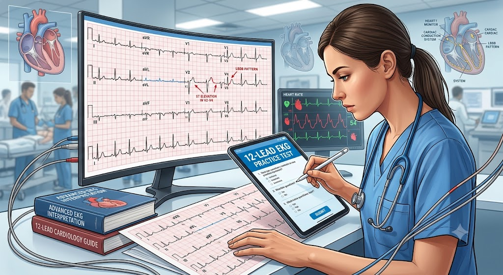 12-Lead Electrocardiogram (EKG) Practice Test Banner