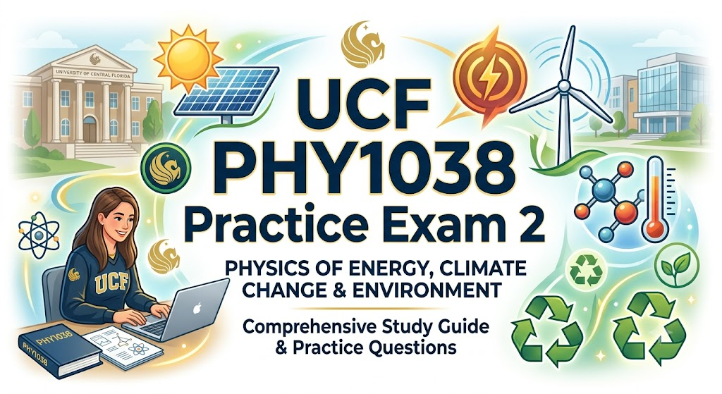 University of Central Florida (UCF) PHY1038 Physics of Energy, Climate Change and Environment Practice Exam 2 Banner