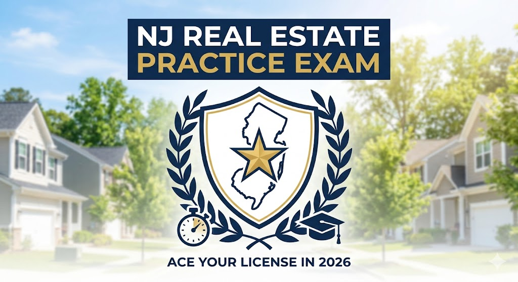 New Jersey Real Estate Exam Prep 2026 | Real Estate Practice Questions Banner