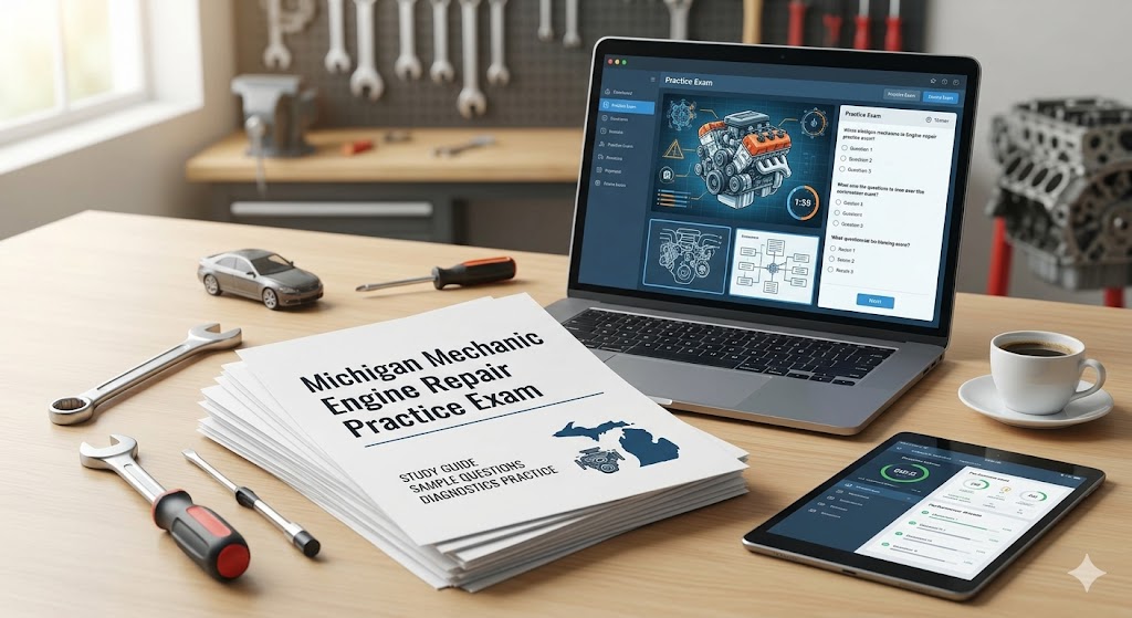 Michigan Mechanic Engine Repair Practice Exam Banner