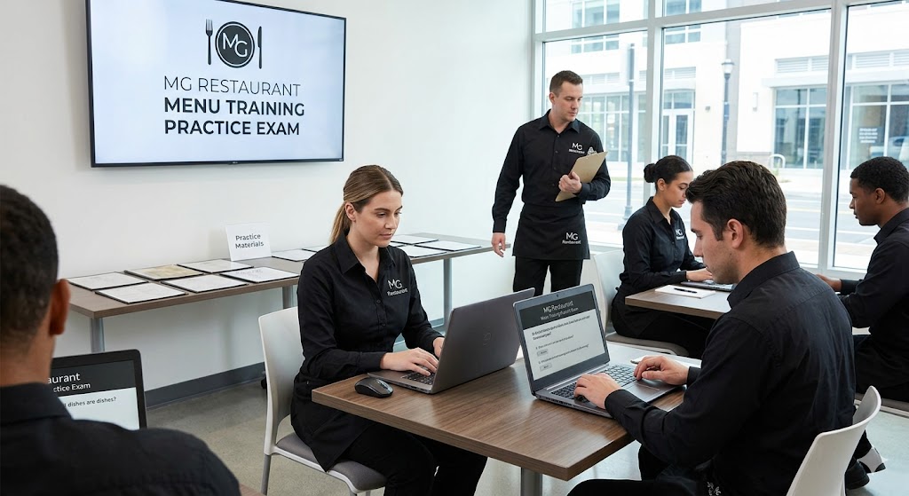 MG Restaurant Menu Training Practice Test Banner