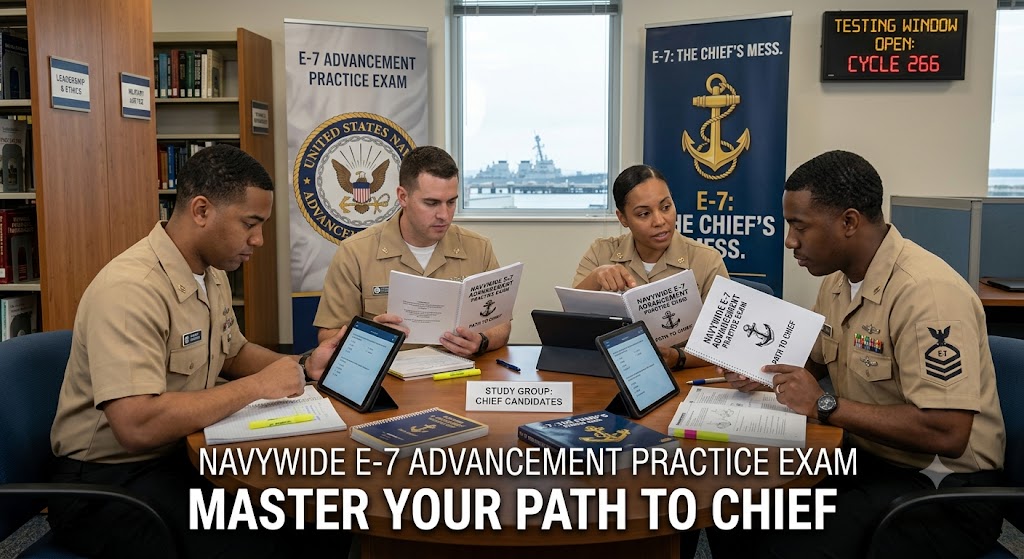 Regular E‑7 Navywide Advancement Practice Exam Banner