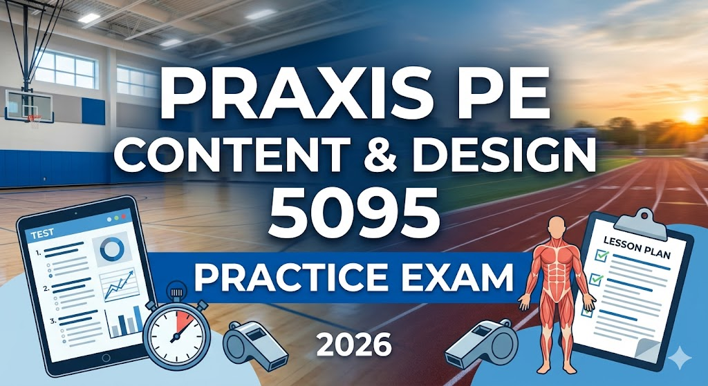 Praxis Physical Education Content and Design 5095 Practice Test 2026 | Exam Prep Questions Banner