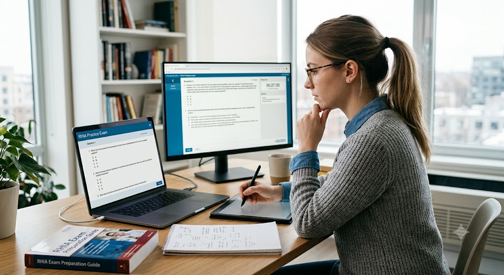 Registered Health Information Administrator (RHIA) Practice Exam Banner
