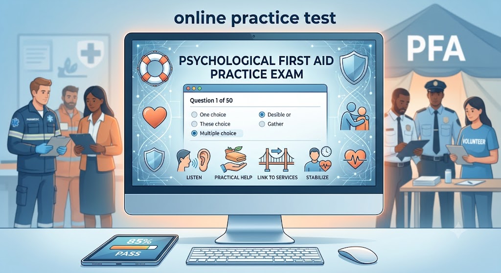 Psychological First Aid Online Practice Test Banner
