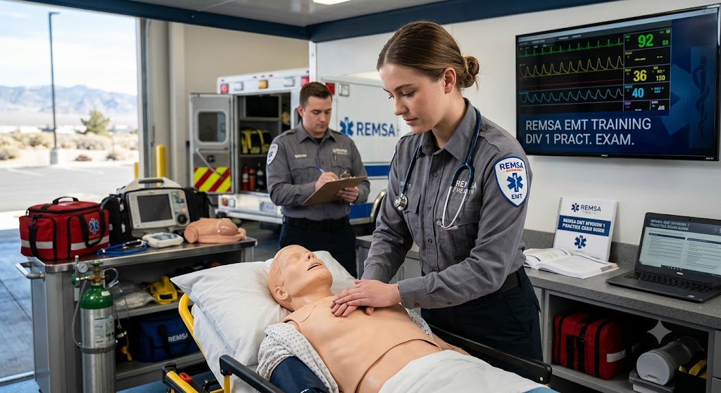 REMSA Emergency Medical Technician (EMT) Division 1 Practice Exam Banner