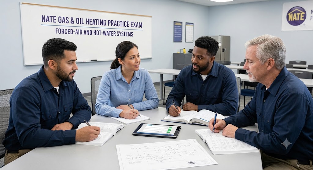 NATE Gas & Oil Forced-Air and Hot-Water Heating Systems Practice Test Banner