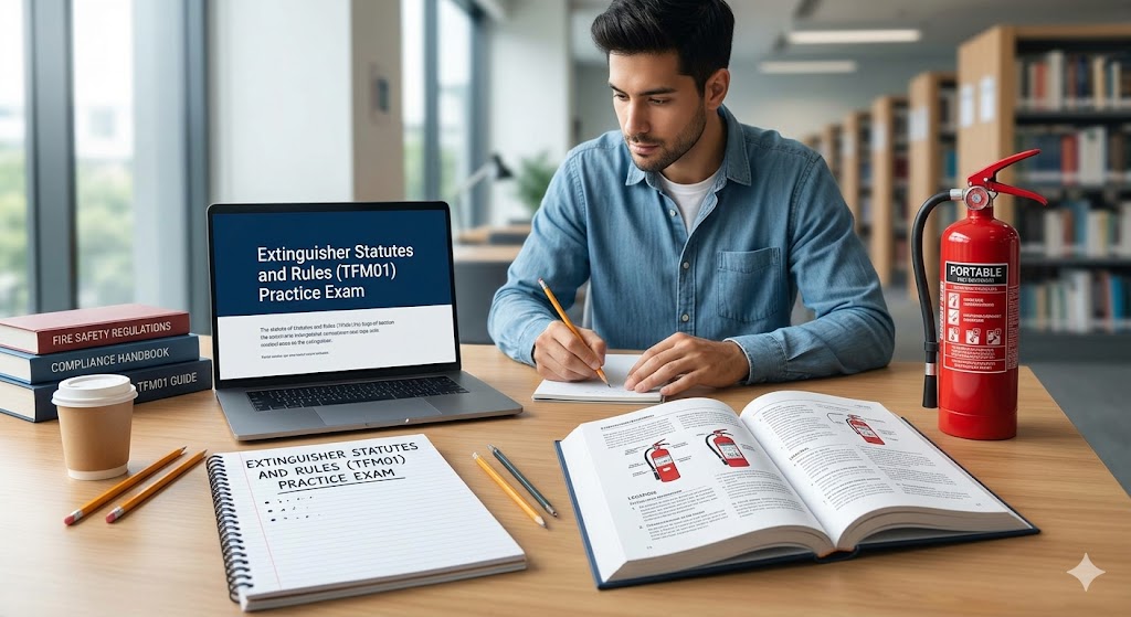 Extinguisher Statutes and Rules (TFM01) Practice Test Banner