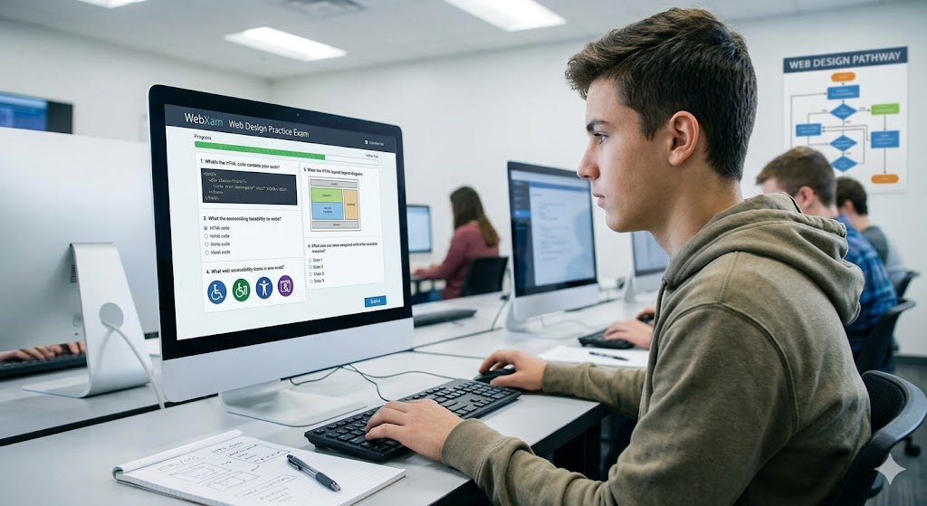WebXam Web Design Practice Test Banner