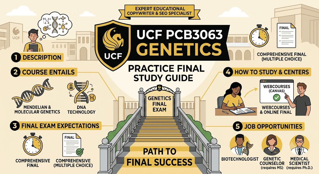 University of Central Florida (UCF) PCB3063 Genetics Practice Final Banner