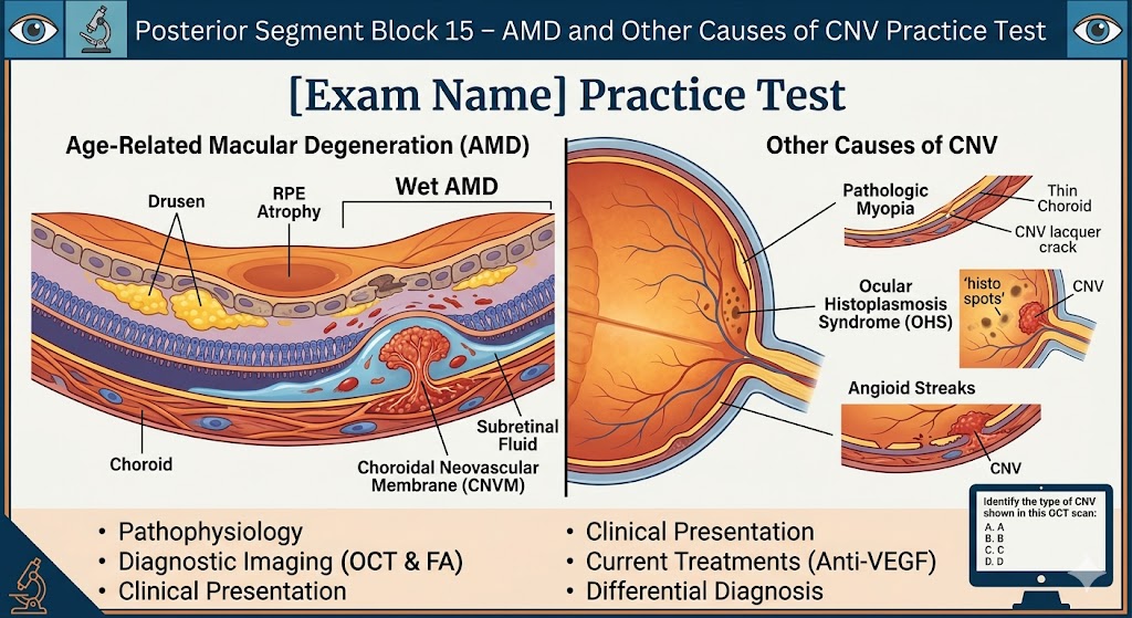 Posterior Segment Block 15 – AMD and Other Causes of CNV Practice Test Banner