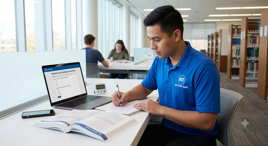NSF Health Guard Food Manager Certification Practice Exam Banner