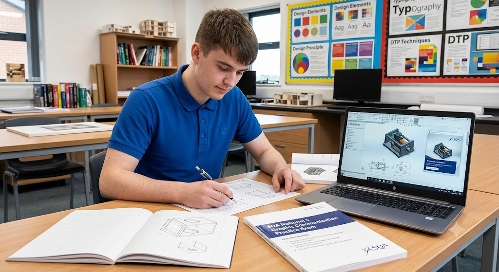 SQA National 5 Graphic Communication Practice Exam Banner
