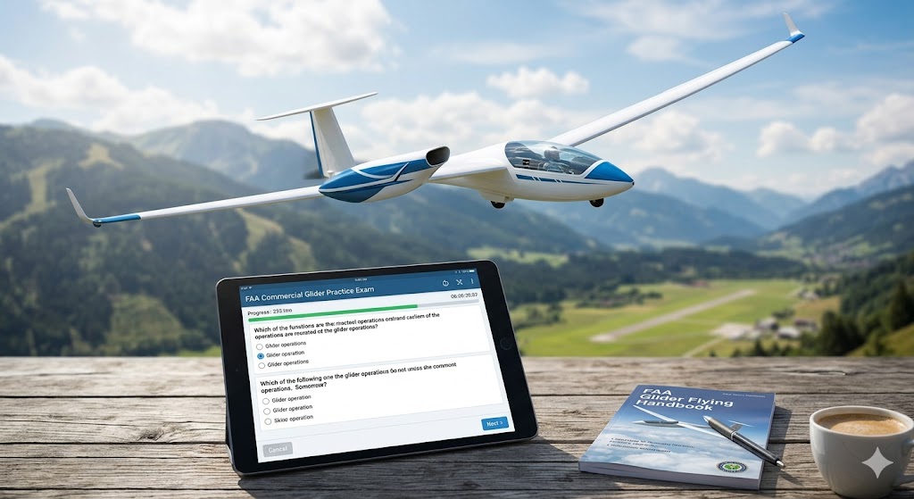FAA Commercial Glider Practice Test Banner