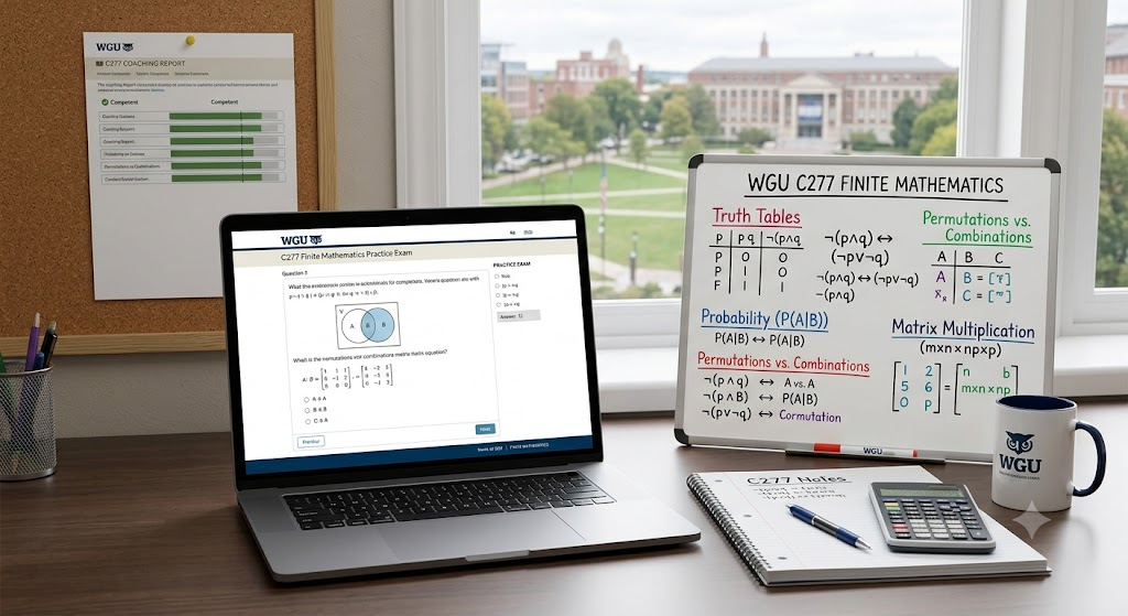 Western Governors University (WGU) MATH1709 C277 Finite Mathematics Practice Exam Banner
