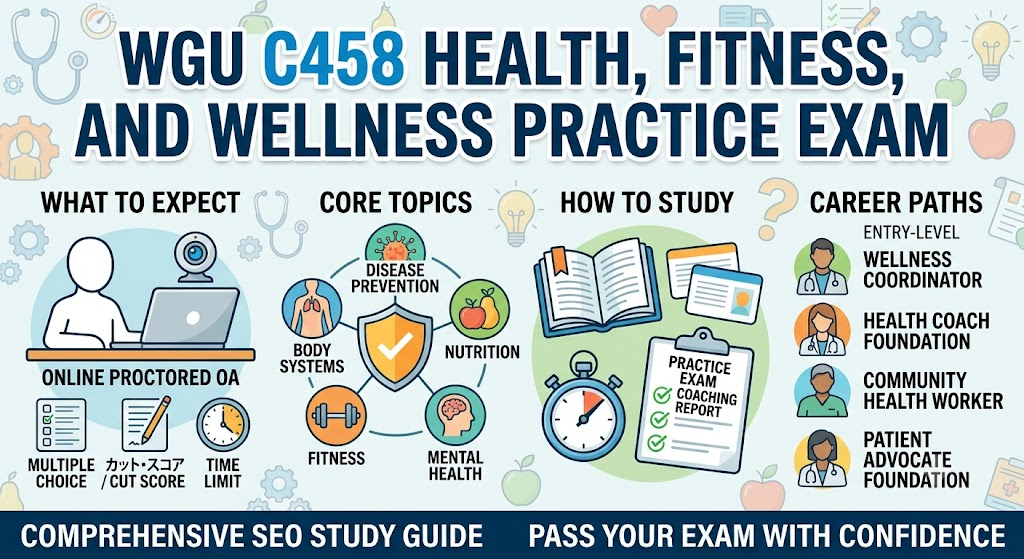 Western Governors University (WGU) HLTH1010 C458 Health, Fitness, and Wellness Practice Exam Banner