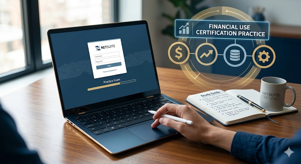 NetSuite Financial Use Practice Exam Banner