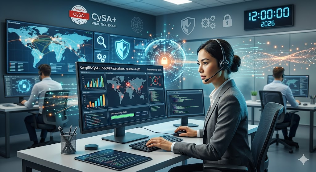 CompTIA CySA+ CS0-003 Practice Test 2026 | Real Exam Questions Banner