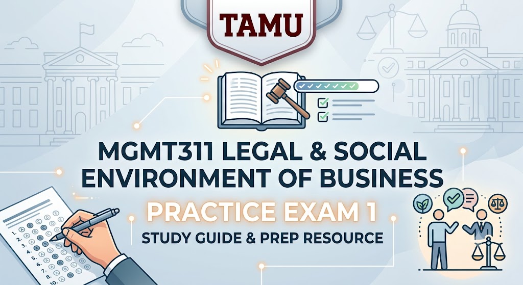 TAMU MGMT311 Practice Exam 1 Banner