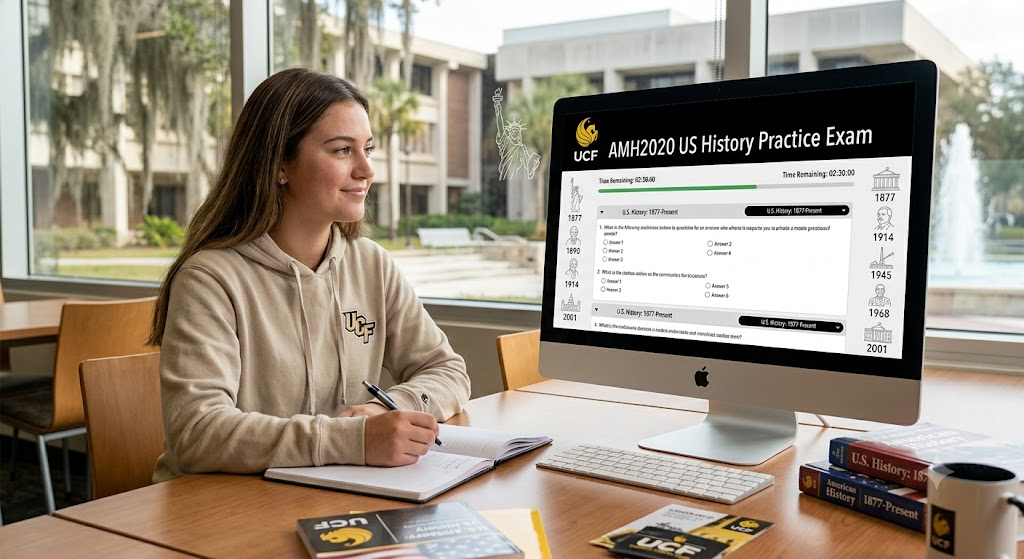 University of Central Florida (UCF) AMH2020 U.S. History: 1877-Present Practice Exam Banner
