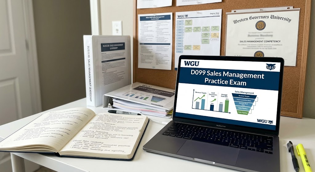 Western Governors University (WGU) BUS3130 D099 Sales Management Practice Exam Banner