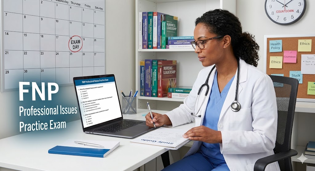 FNP Professional Issues Practice Exam Banner