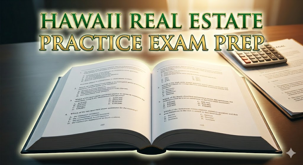Hawaii Real Estate Exam Prep 2026 | Real Estate Practice Questions Banner