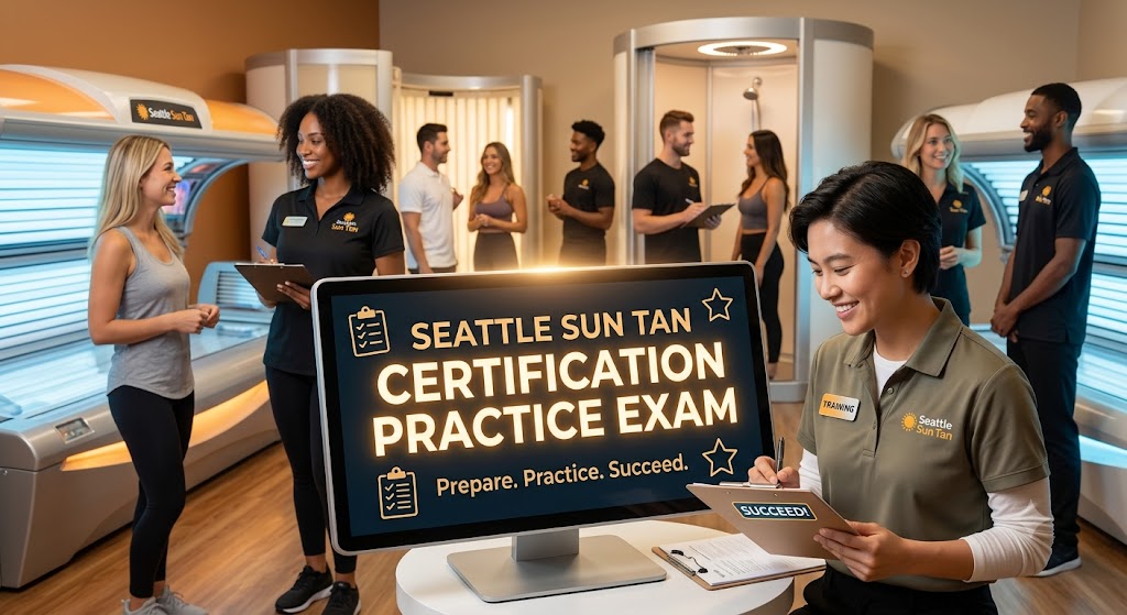 Seattle Sun Tan Certification Practice Exam Banner