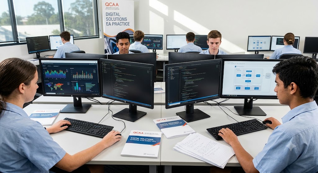 QCAA Digital Solutions External Assessment (EA) Practice Test Banner