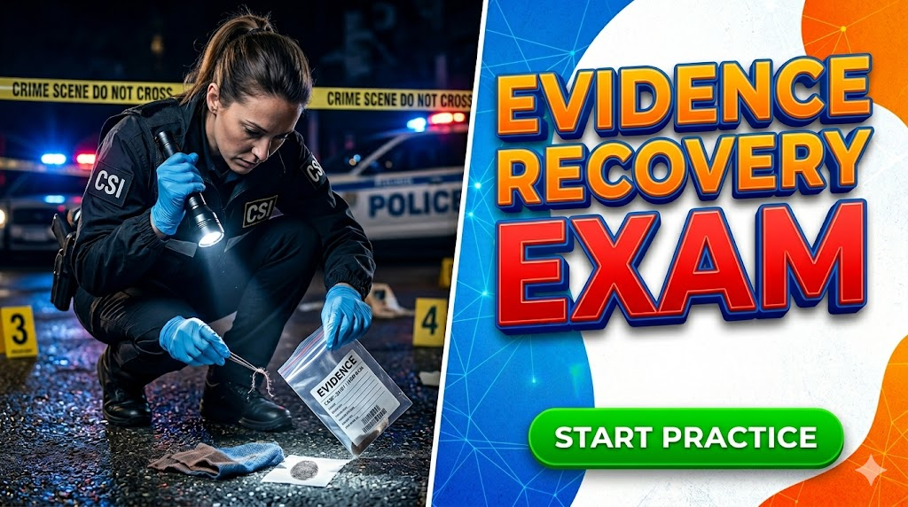 Investigations and Evidence Recovery Practice Test Banner