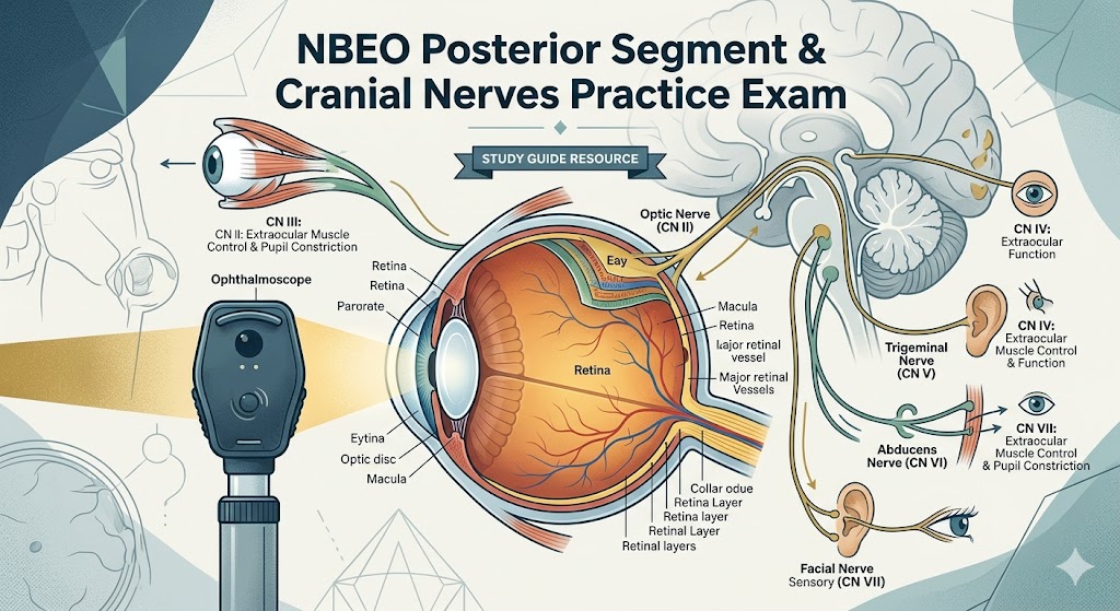 NBEO Ocular Anatomy Posterior Segment (Post Seg) and Cranial Nerves Practice Test Banner
