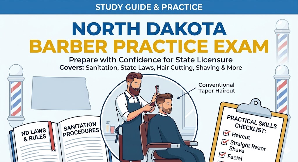 North Dakota Barber Practice Exam Banner